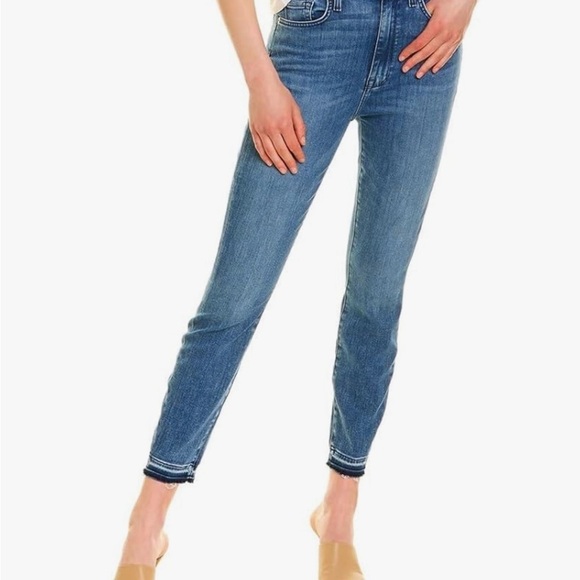 7 For All Mankind Women's High-Waisted Ankle Skinny Jeans Blue Size 26 - Picture 1 of 6